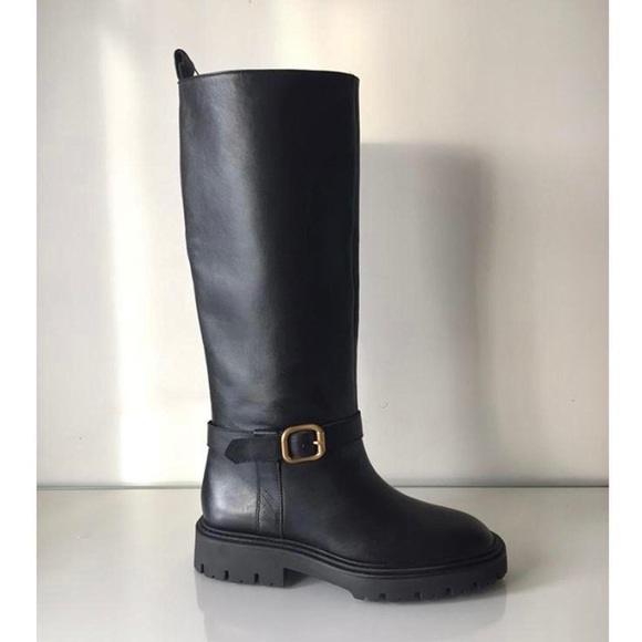 Zara NWT Black Boots With Side Buckle - Picture 9 of 11